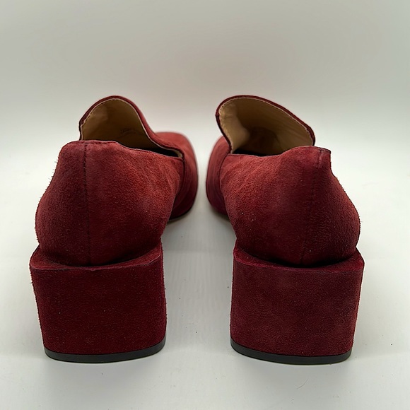 Tory Burch Maroon Raspberry Red Block Heel Tess Loafer Shoes **Size 6** - Picture 5 of 6